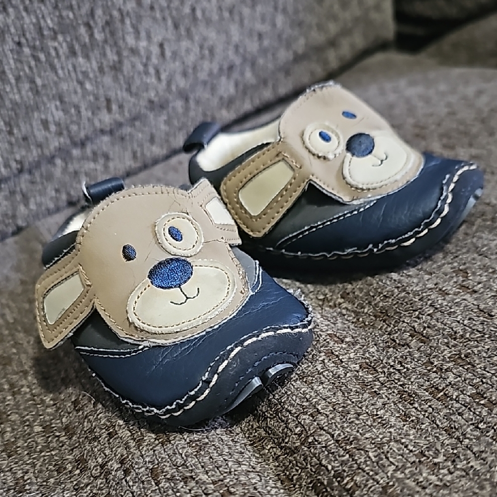 Adorable Tan and Black Kids Shoes